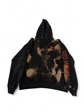 Men large Champion Red Moon Hoodie tie dye pattern size L